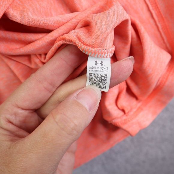 Womens Under Armour Tank Top Medium Pink Peach Heat Gear Loose Fit Athletic - Picture 9 of 12